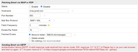 (RESOLVED) Can not authenticate to IMAP server: [ALERT] Please log in via your web browser